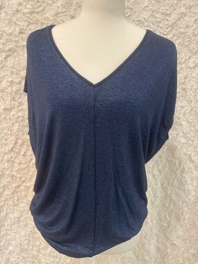 💝White House Black Market Navy V-Neck Dolman Sleeve Top - SM